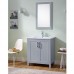Infurniture 30" SINGLE SINK BATHROOM VANITY IN GREY FINISH WITH THICK CERAMIC TOP-NO FAUCET - B07G8QPQJ3